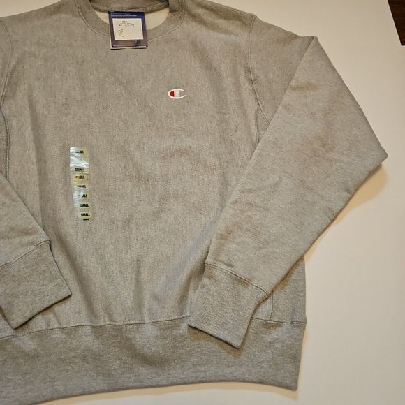 NWT Champion Fleece Sweatshirt Reverse Weave Crewneck Gray Small New With Tags - Picture 4 of 8